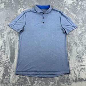 Lululemon Evolution Polo Mens Size Large Blue Lightweight Shirt Short Sleeve